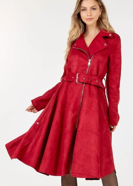 Red Zip-up trench coat