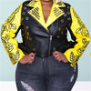 Plus Size Rivets and Eyelets PU Leather Motorcycle Jacket