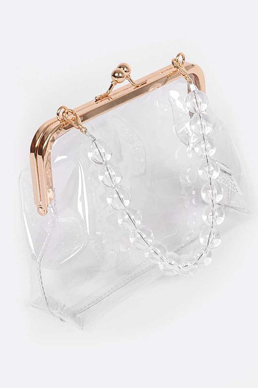 Iconic Pearl Handle Clear Bag