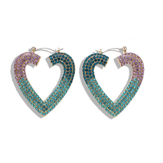 Lovely Rhinestone Heart Earrings