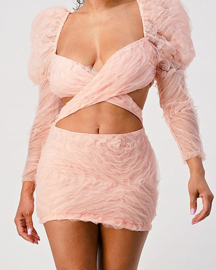 Blush Swirl Mini Dress