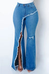 Slits Wide Leg Denim Jeans