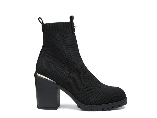 Medusa Knitted Block Heeled Ankle Boots