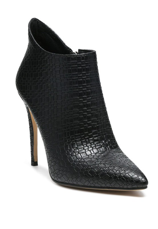 LOLITA WOVEN TEXTURE STILETTO BOOTS