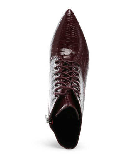 ESCALA CROC LACE-UP STILETTO BOOT