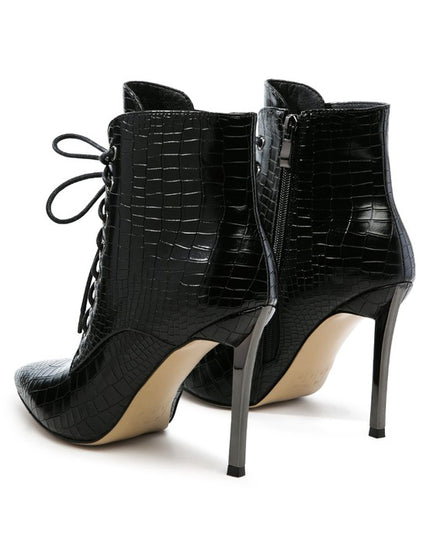 ESCALA CROC LACE-UP STILETTO BOOT