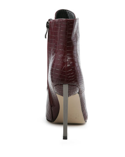 ESCALA CROC LACE-UP STILETTO BOOT