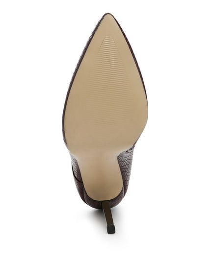 ESCALA CROC LACE-UP STILETTO BOOT