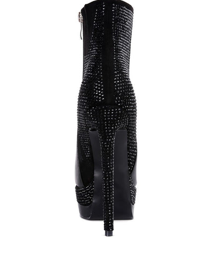 ENCANTO Diamante Set High Heeled Ankle Boots