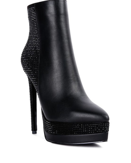 ENCANTO Diamante Set High Heeled Ankle Boots