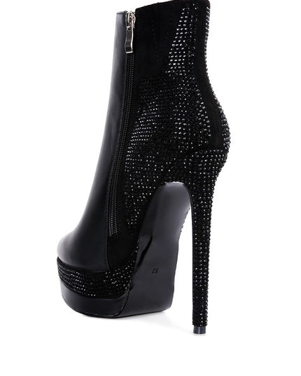 ENCANTO Diamante Set High Heeled Ankle Boots