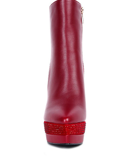 ENCANTO Diamante Set High Heeled Ankle Boots