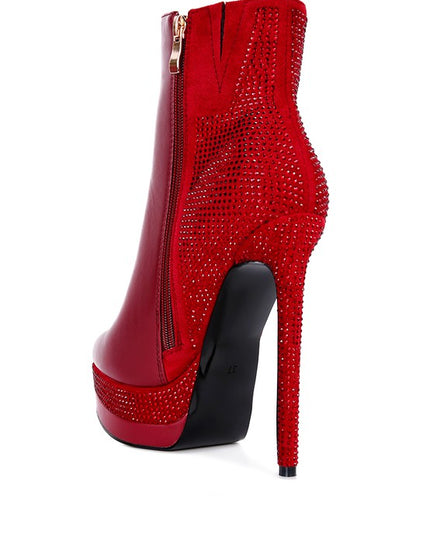ENCANTO Diamante Set High Heeled Ankle Boots