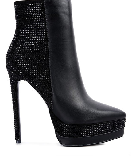 ENCANTO Diamante Set High Heeled Ankle Boots