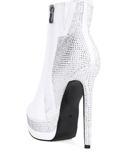 ENCANTO Diamante Set High Heeled Ankle Boots