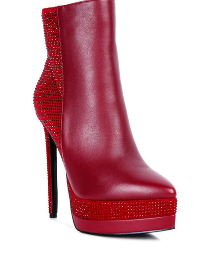 ENCANTO Diamante Set High Heeled Ankle Boots