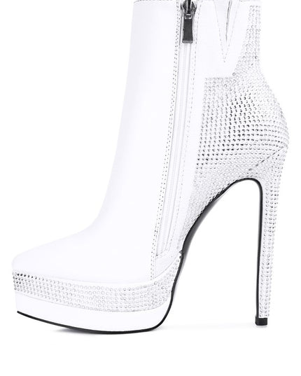 ENCANTO Diamante Set High Heeled Ankle Boots