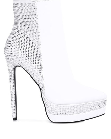ENCANTO Diamante Set High Heeled Ankle Boots