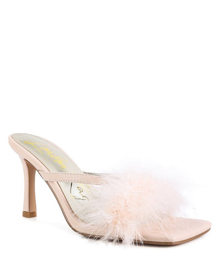 Honeybear Feather Detail Slip-On Sandals