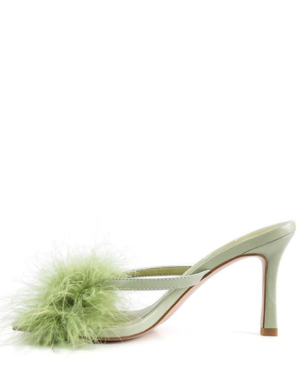 Honeybear Feather Detail Slip-On Sandals