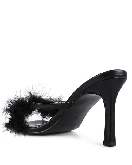 Honeybear Feather Detail Slip-On Sandals