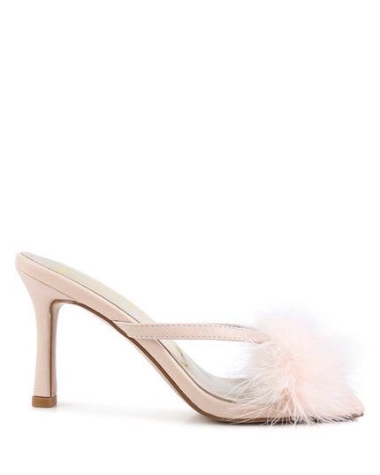 Honeybear Feather Detail Slip-On Sandals