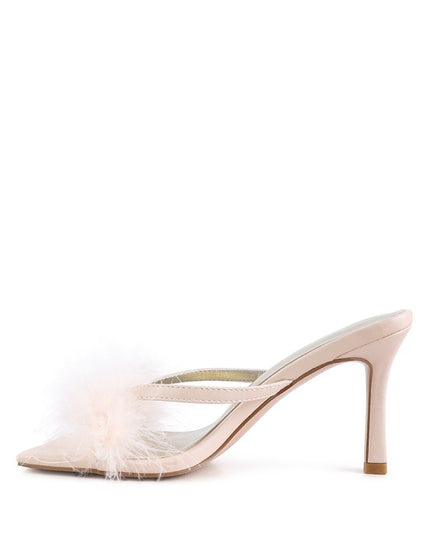 Honeybear Feather Detail Slip-On Sandals