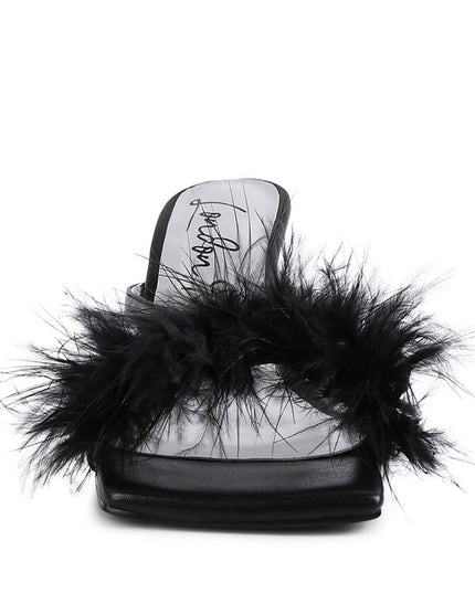 Honeybear Feather Detail Slip-On Sandals