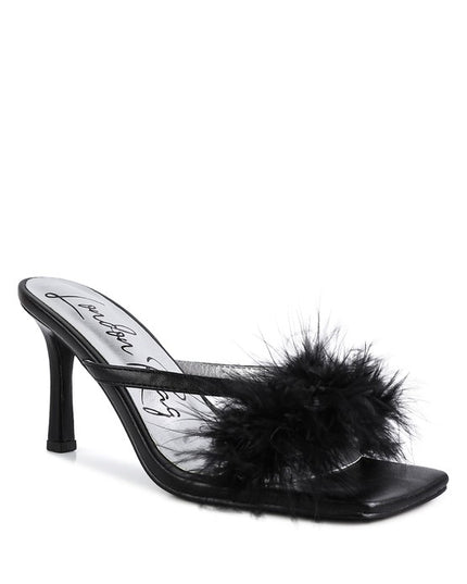 Honeybear Feather Detail Slip-On Sandals
