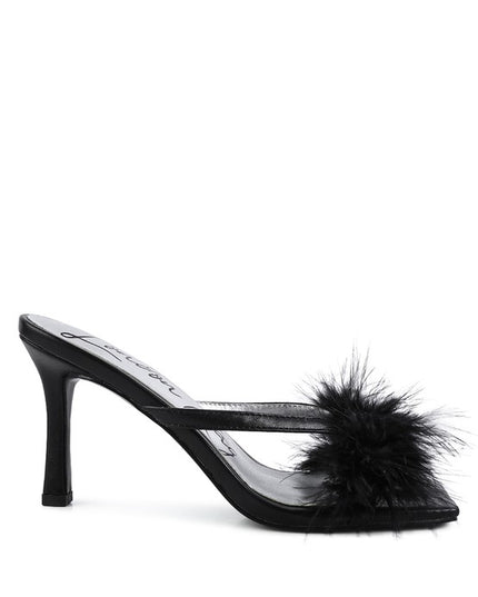 Honeybear Feather Detail Slip-On Sandals