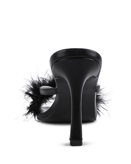 Honeybear Feather Detail Slip-On Sandals