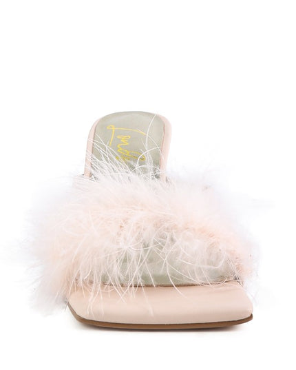 Honeybear Feather Detail Slip-On Sandals