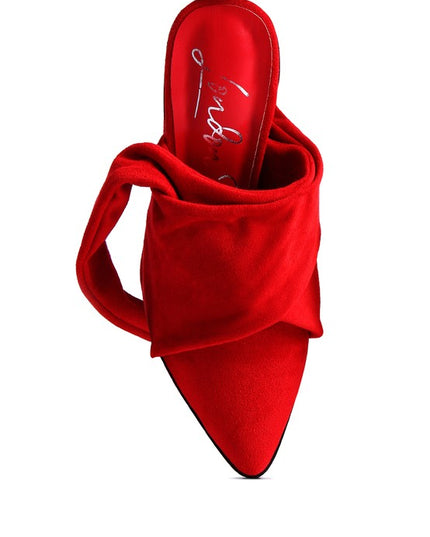 London Rag Wrap Around High Block Heeled Mules