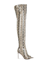 Faux Leather Snake Print Tall Stiletto Boots