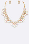 Marquis Flower Crystal Statement Necklace Set