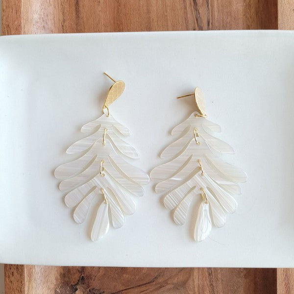 Palm Earrings - Ivory