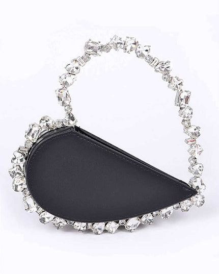 Crystal Handle Heart Shape Clutch