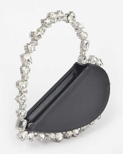 Crystal Handle Heart Shape Clutch