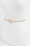 CG Logo Rhinestone Dainty Chain Belt