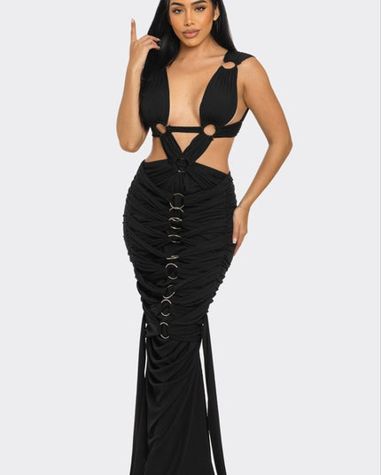 Sahara Mystique Pleated Gown