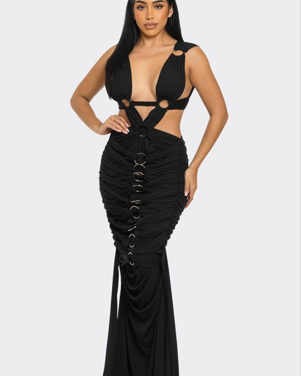 Sahara Mystique Pleated Gown