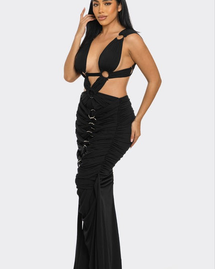 Sahara Mystique Pleated Gown