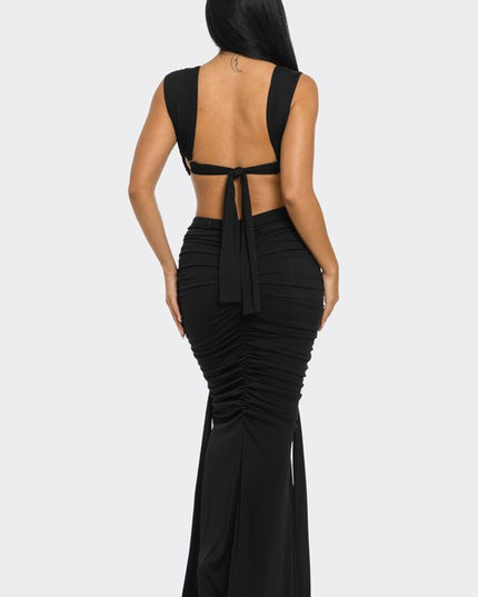 Sahara Mystique Pleated Gown