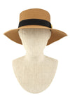Bee Charm Black Band Flat Top Straw Hat