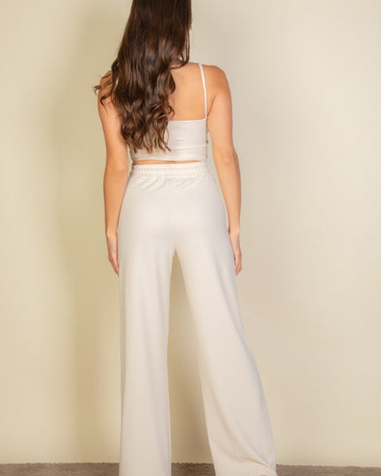 Bustier Cami Top & Slant Straight Pants