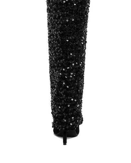 Sin City Sequin Fold-Over Calf Boots