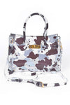 Clear Cow Print Convertible Crossbody Bag