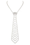 Rhinestone Chevron Neck Tie Necklace