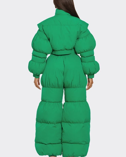 Green Possibilities Puff Jacket Pant Set