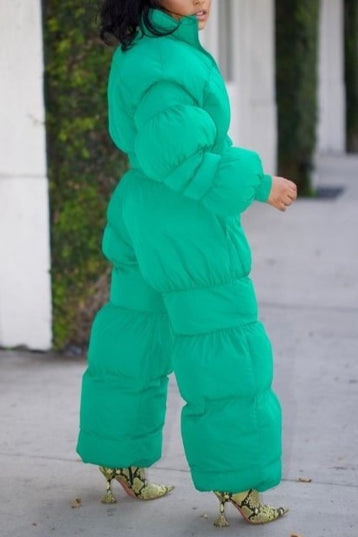 Green Possibilities Puff Jacket Pant Set